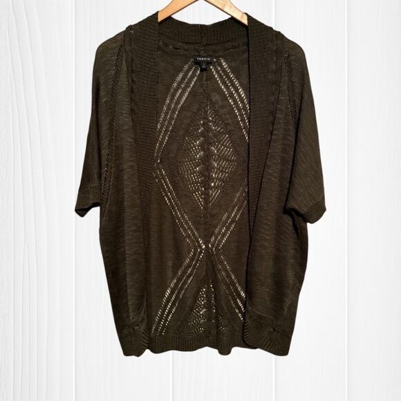 TORRID Pointelle Cardigan Short Sleeve Dolman Sweater - Picture 9 of 14